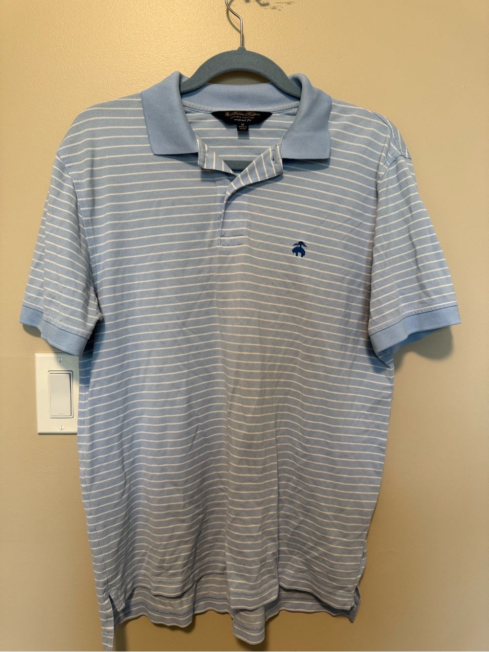Brooks Brothers Light Blue & White Striped Polo